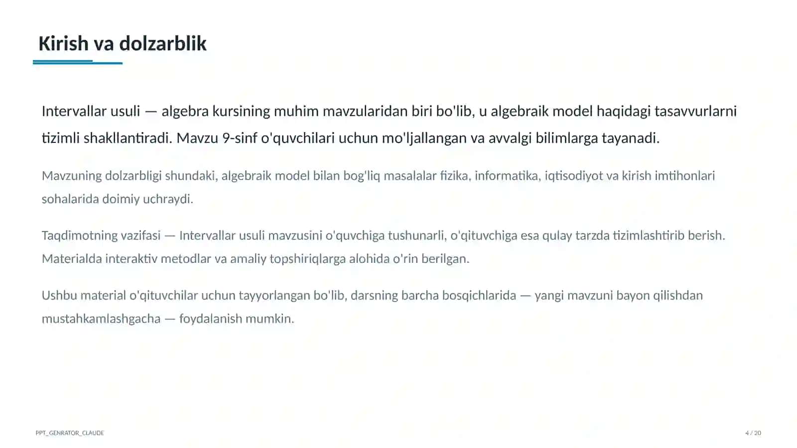 Intervallar usuli (9-sinf) 4