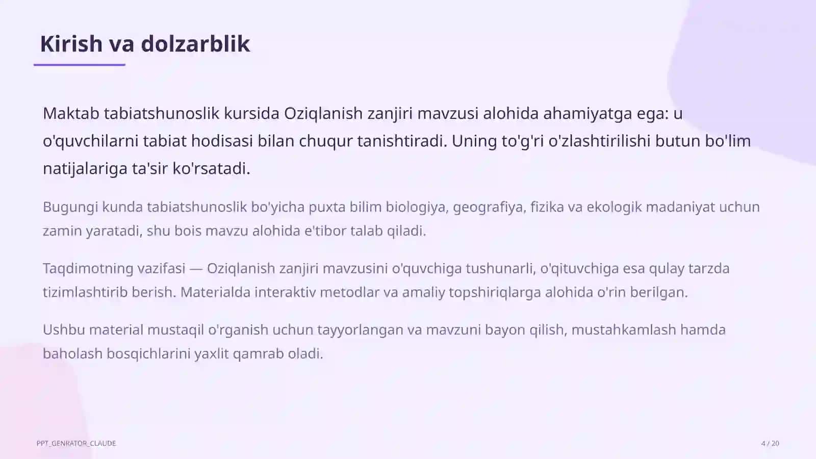 Oziqlanish zanjiri (3-sinf) 4