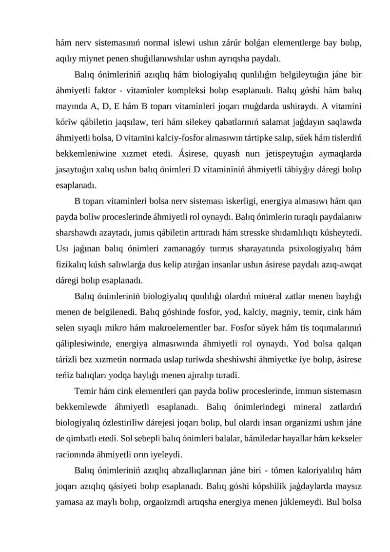 Balıq ónimleriniń insan salamatlıǵındaǵı ornı 4