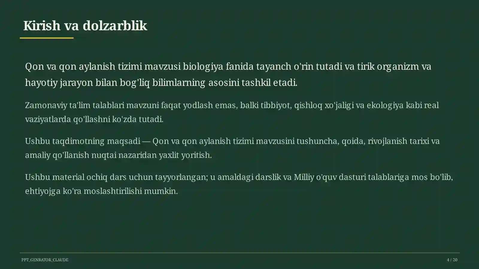 Qon va qon aylanish tizimi (8-sinf) 4
