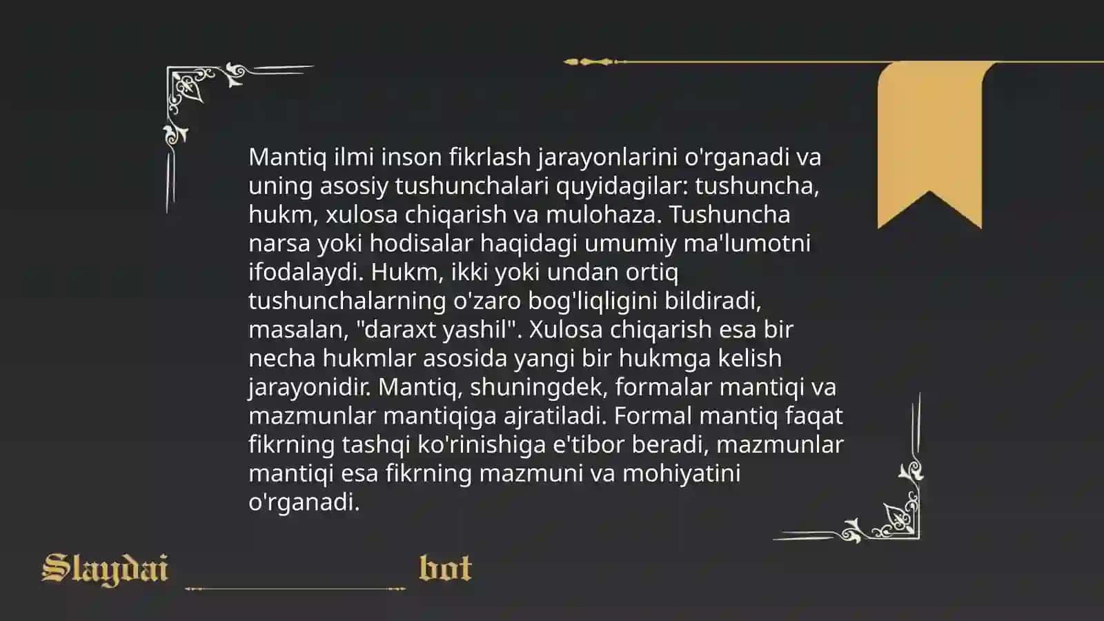 Mantiq ilmining predmeti va ahamiyati 4