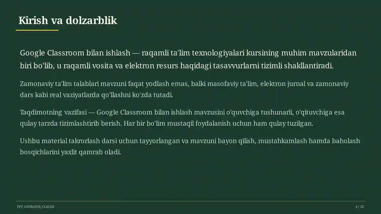 Google Classroom bilan ishlash 4