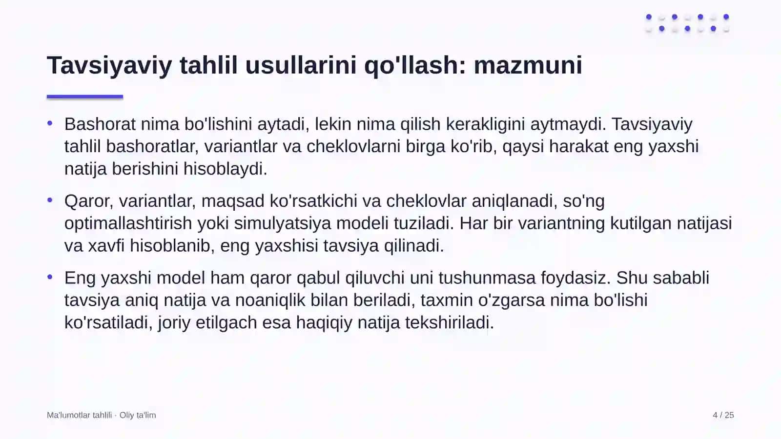 maxsus maktab internatlarda tavsiyaviy tahlil usullarini qo'llash 5375 4