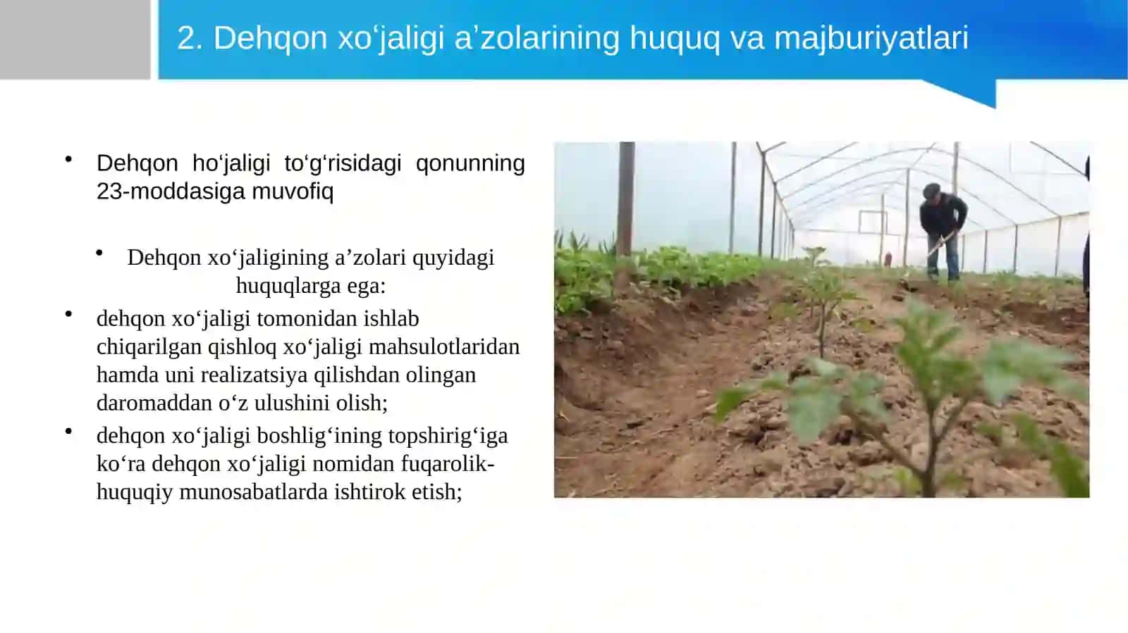 Dehqon xo‘jaligi to‘g‘risidagi qonun 4