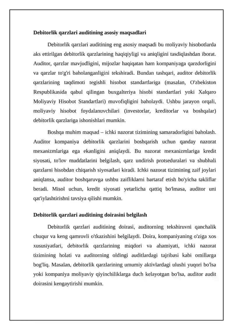 Debitorlik qarzlari auditi 4