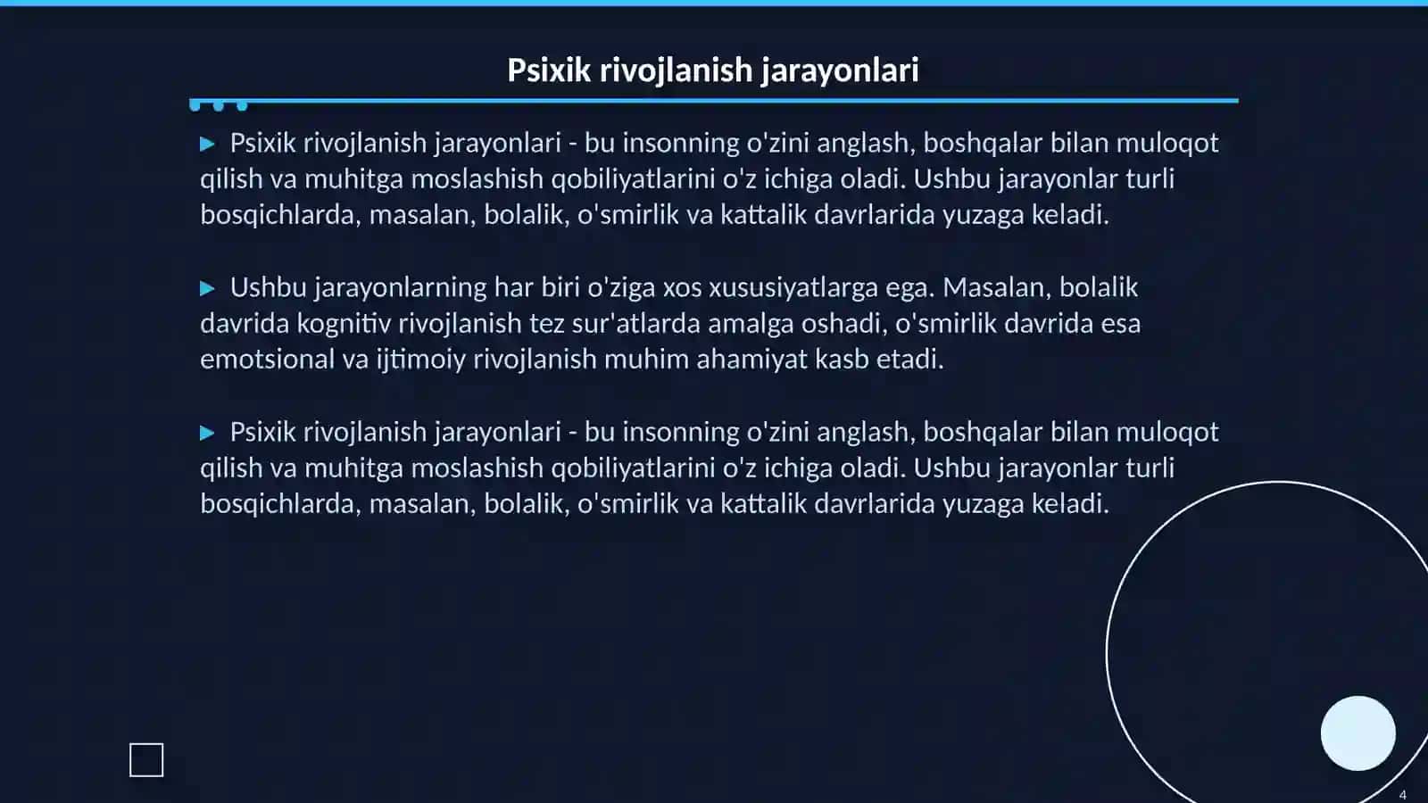 Psixik rivojlanishning umumiy va xususiy qonuniyatlari 4