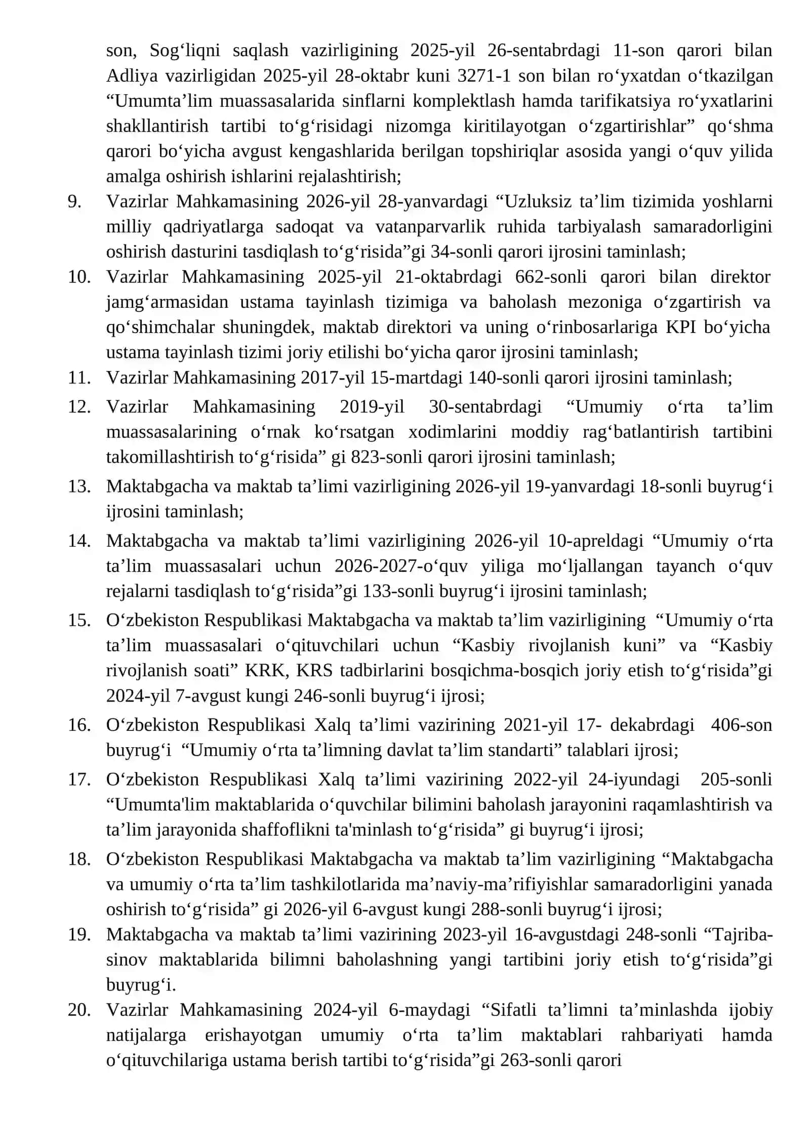 Maktab Direktorining ish rejasi 2026-2027 4