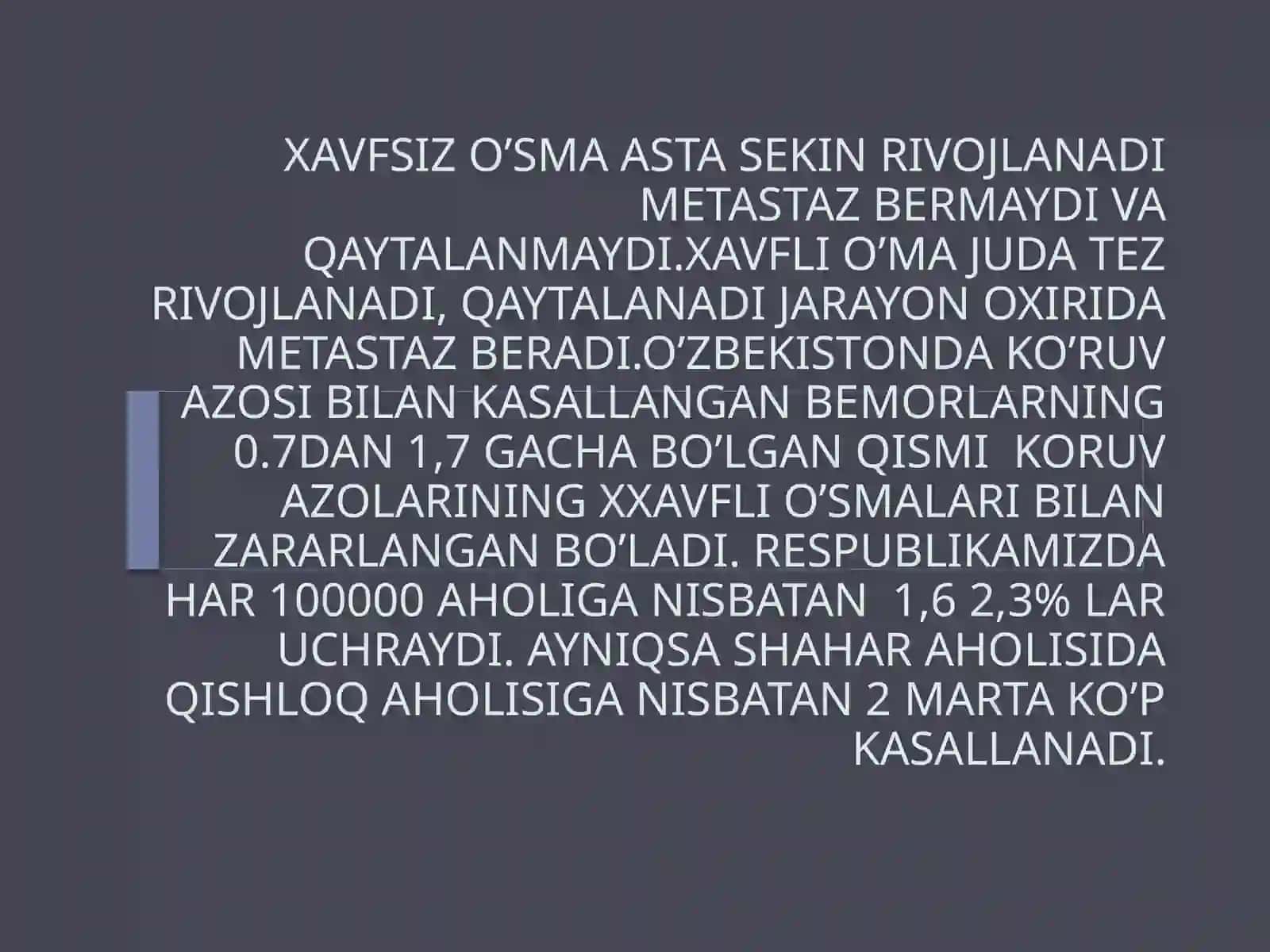 STOMATOLOGIYA FAKULTETI 411-B GURUH ISOMIDDINOV SAMANDAROFTALMOLOGIYA:KO’ZNING TO’R PARDASI O’SMALARI 4