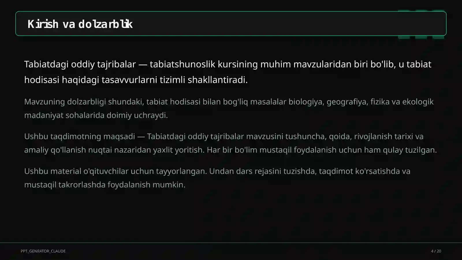 Tabiatdagi oddiy tajribalar (4-sinf) 4