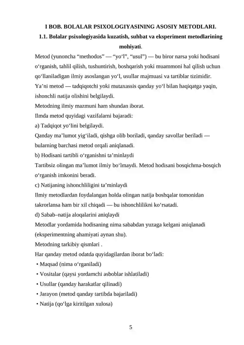 Bolalar psixologiyasining asosiy va yordamchi metodlari 4