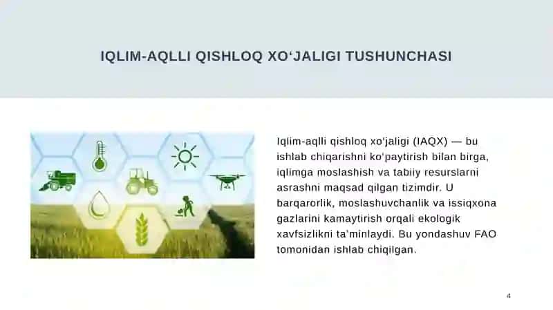 Iqlim-aqlli qishloq xo‘jaligi 4