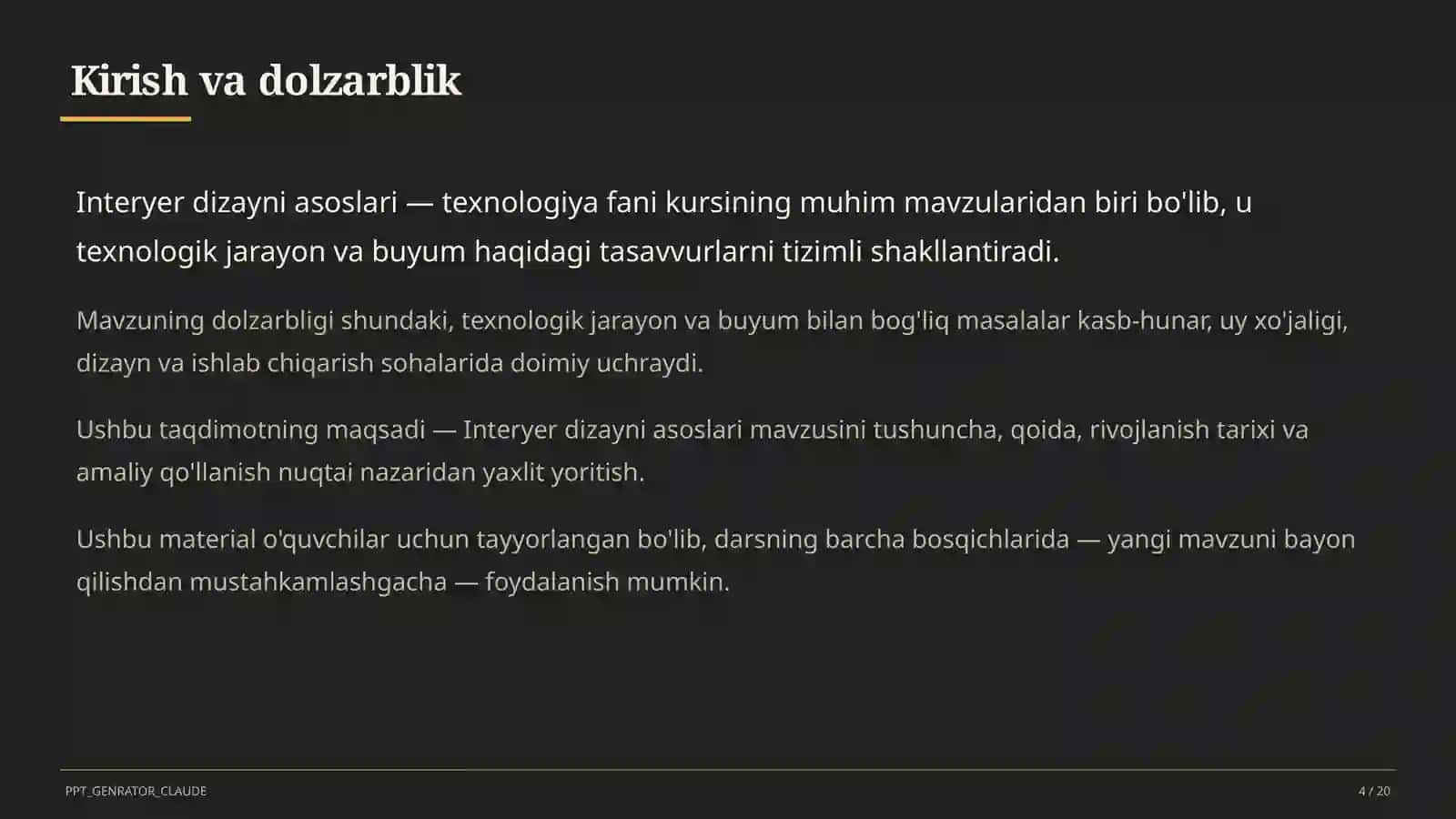 Interyer dizayni asoslari (8-sinf) 4