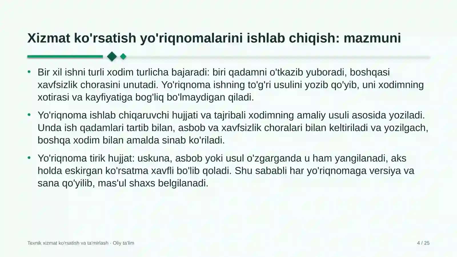 yog'ochni qayta ishlash korxonalarida texnik xizmat ko'rsatish yo'riqnomalarini ishlab chiqish 5156 4