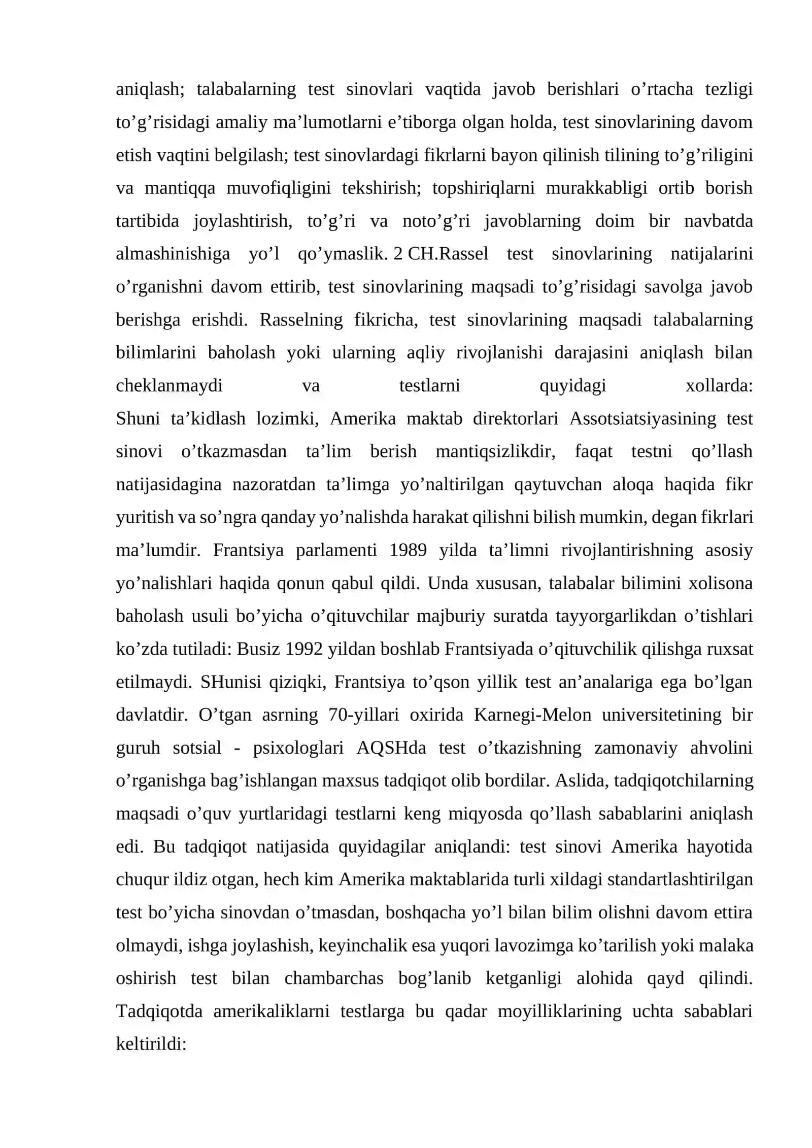 Test turlari. Test turlari tahlili. (FSMU va T-sxema metodlardan foydalanib) 4