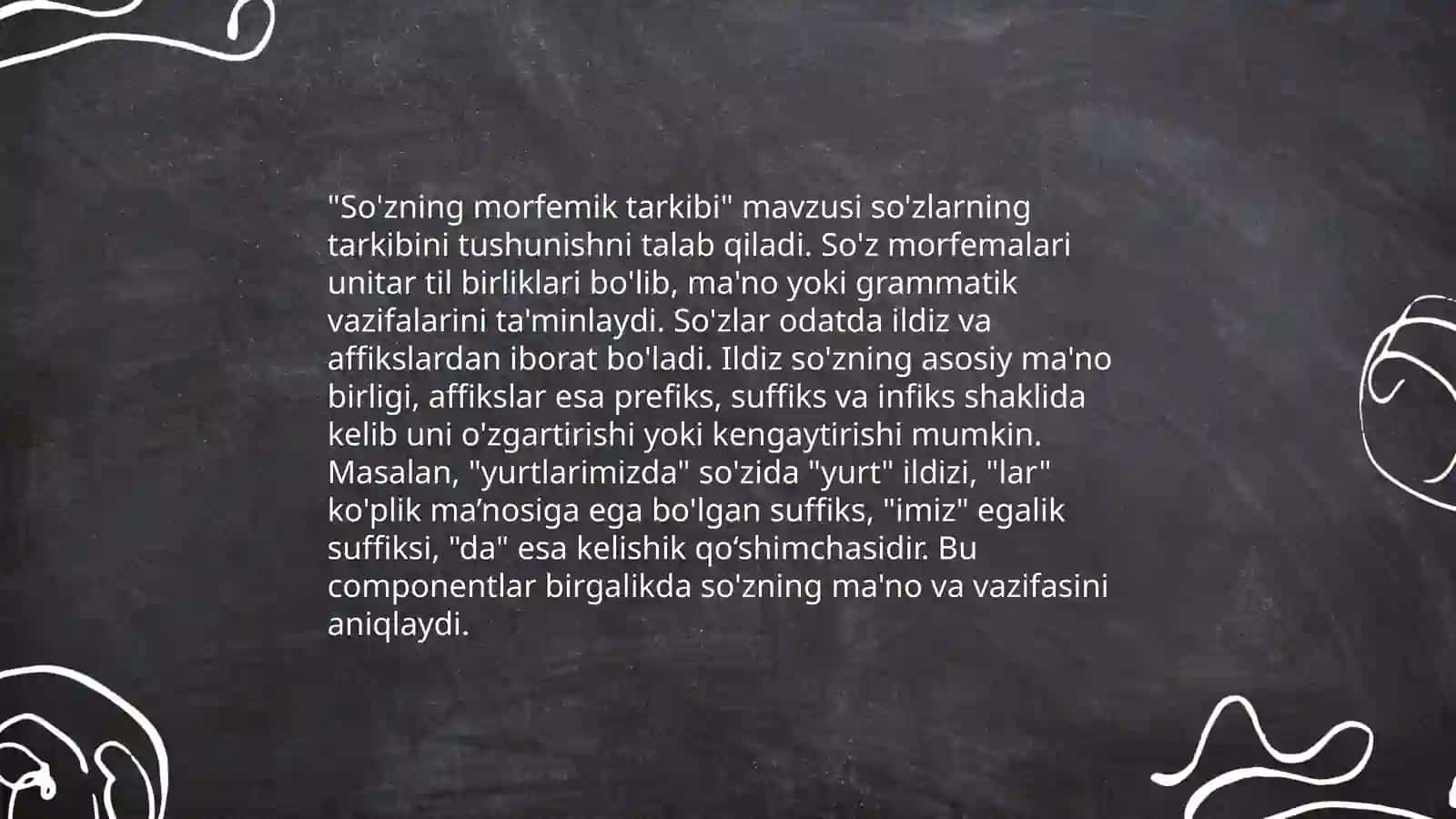 Soʻzning morfemik tarkibi boʻlimidagi mavzularni oʻrganish yuzasidan 1-4-sinflar uchun metodik tavsiyalar ishlab chiqish 4