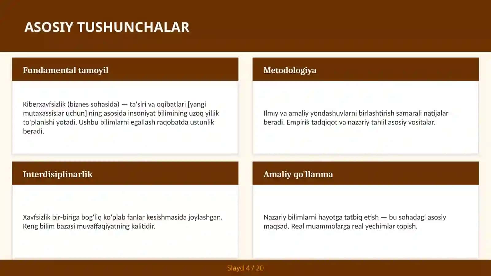 KIBERXAVFSIZLIK (BIZNES SOHASIDA) — TA'SIRI VA OQIBATLARI [YANGI MUTAXASSISLAR UCHUN] 4