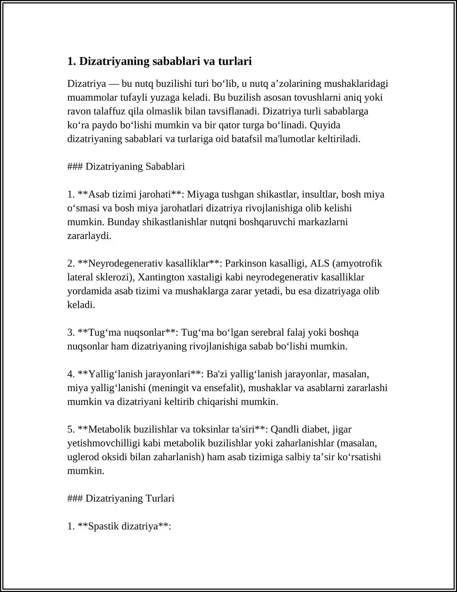 MAKTABGACHA YOSHDAGI DIZARTRIYA NUTQ NUQSONIGA EGA BO'LGAN BOLALAR MAYDA MATARIKASINING O'ZIGA XOS XUSUSIYATLARI 4
