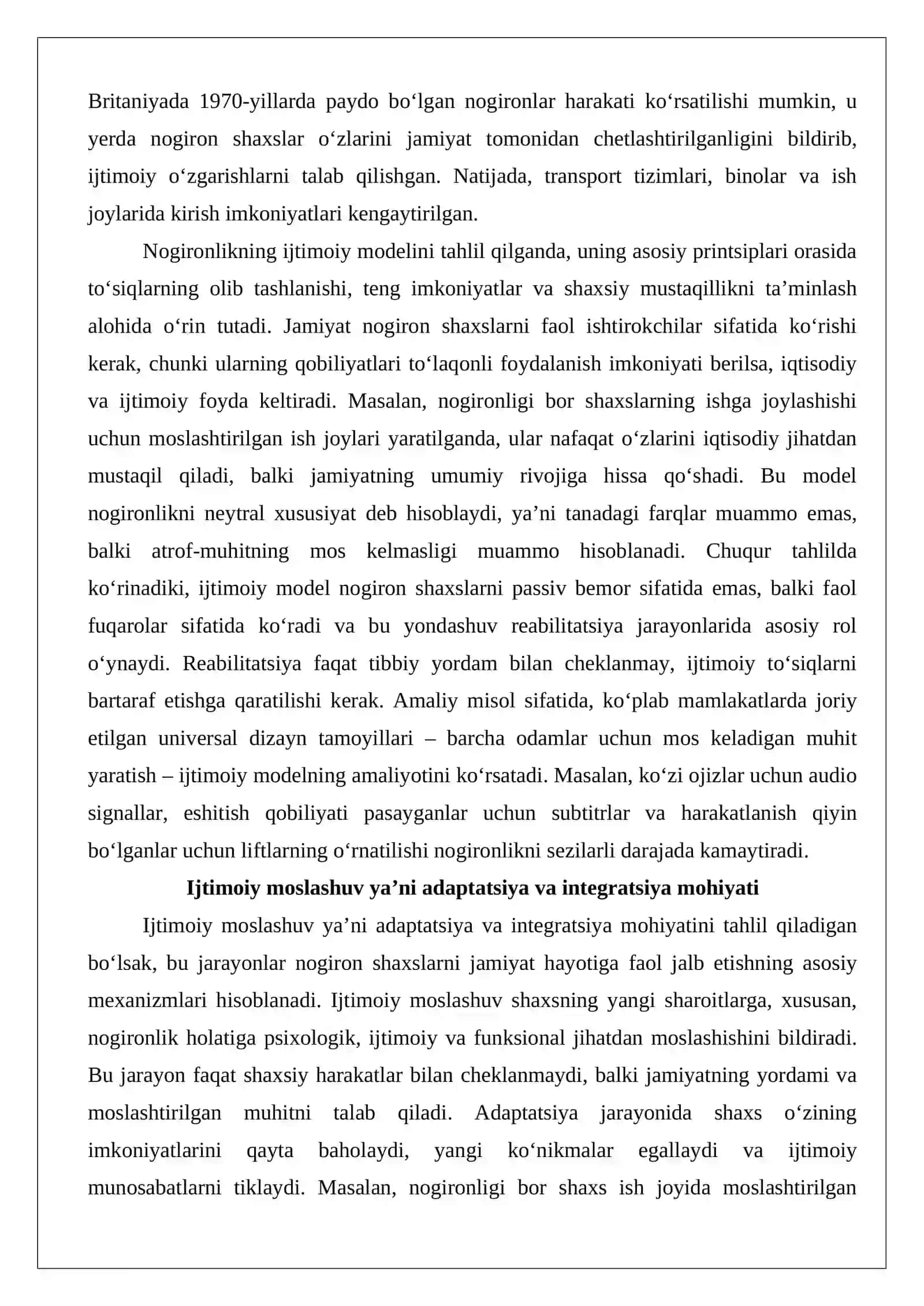 Nogironligi bor shaxslarni ijtimoiy moslashtirish va reablitatsiya qilish mexanizmlari 4