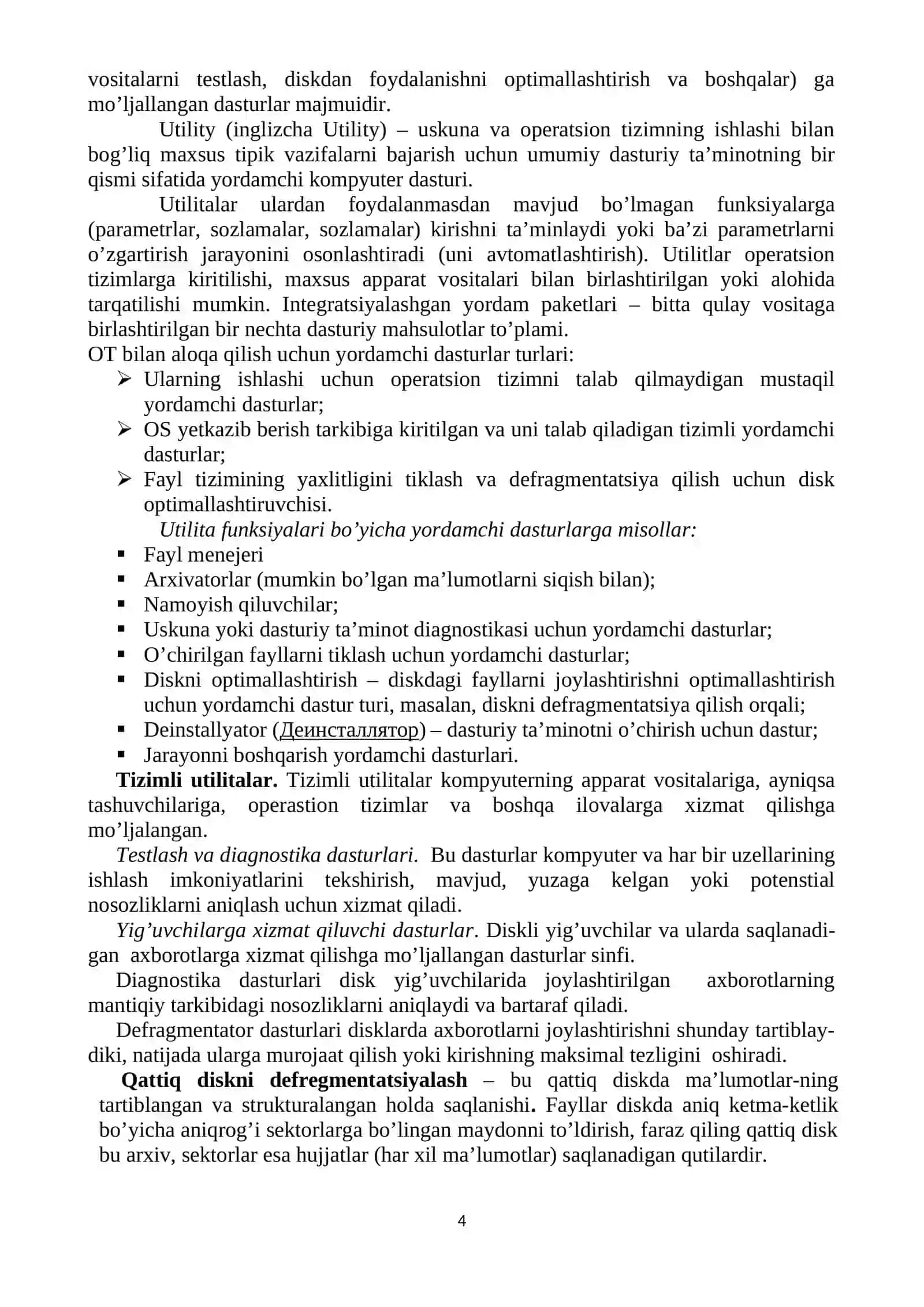 Windows operatsion sistemasida ishlash 4