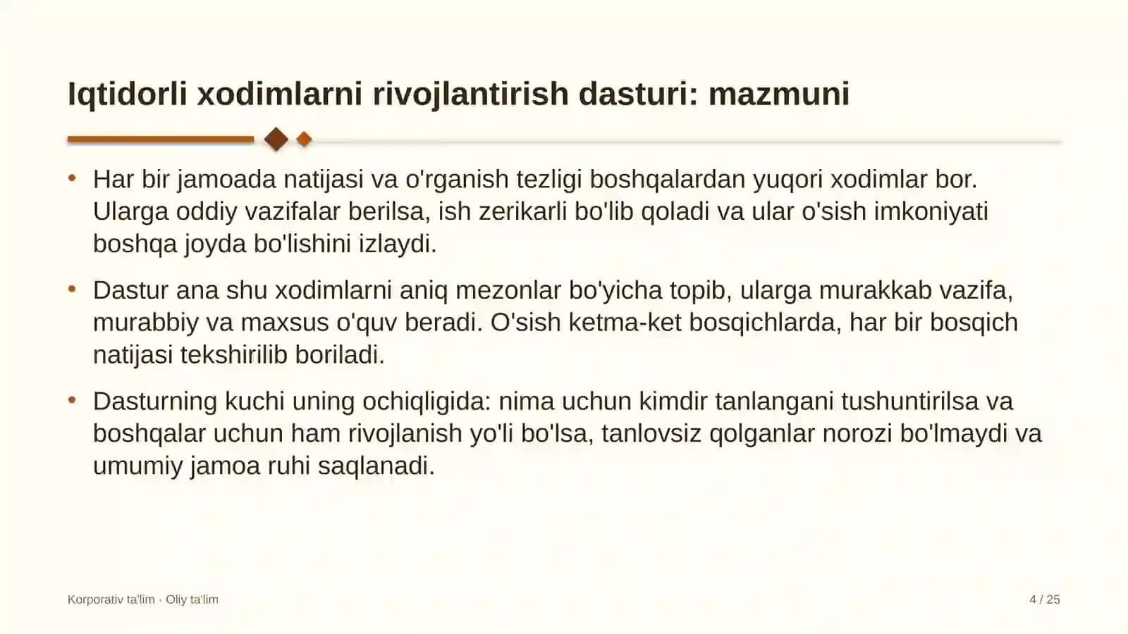 gaz ta'minoti korxonalarida iqtidorli xodimlarni rivojlantirish dasturi 4611 4