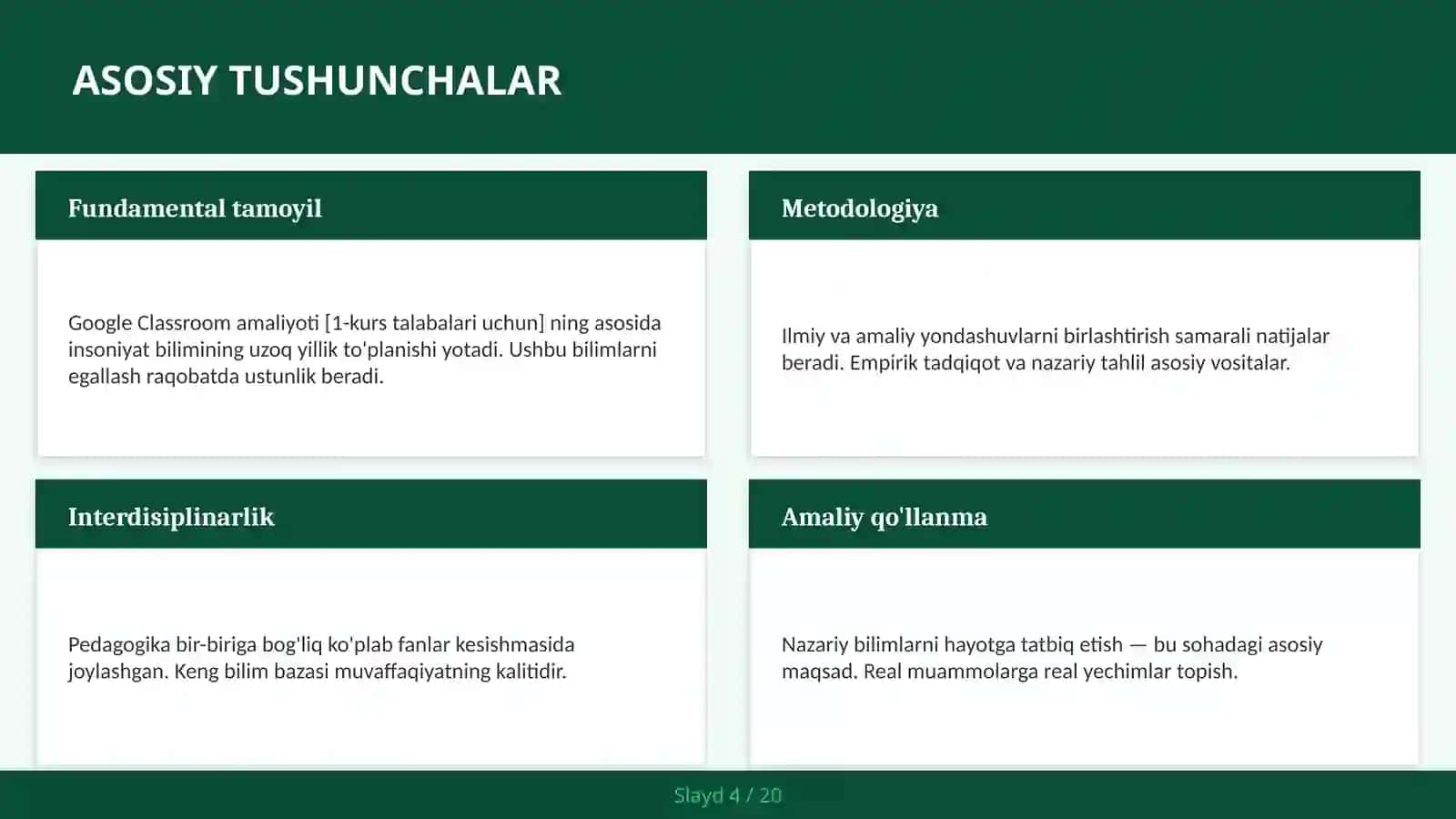 GOOGLE CLASSROOM AMALIYOTI [1-KURS TALABALARI UCHUN] 4