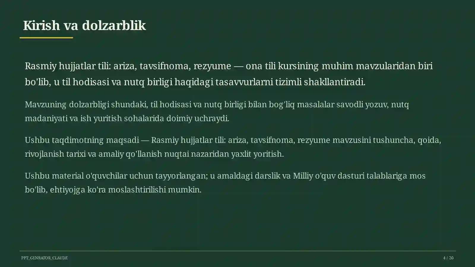 Ona tili (5–11) 4
