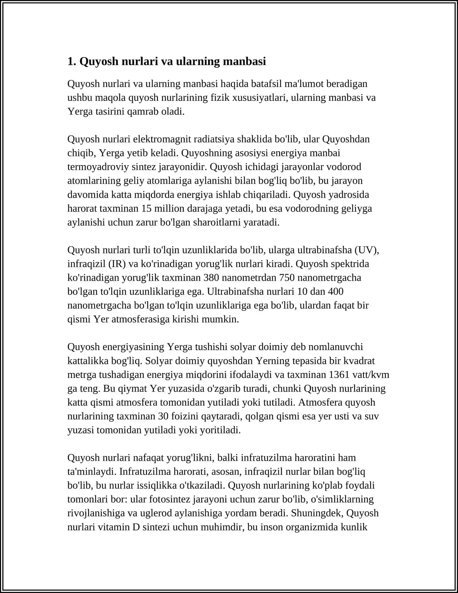 KOINOT NURLARI: KOINOT NURLARINING MANBALARI ENERGIYASI VA KIMYOVIY TARKIBI 4