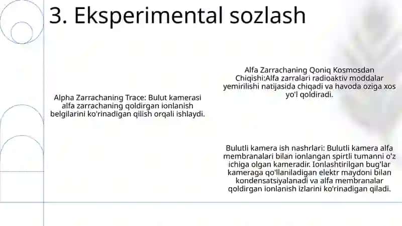Alfa Zarrachaning Izlarini Vilson Bulutli Kamerasi Yordamida Namoyish Etish 4