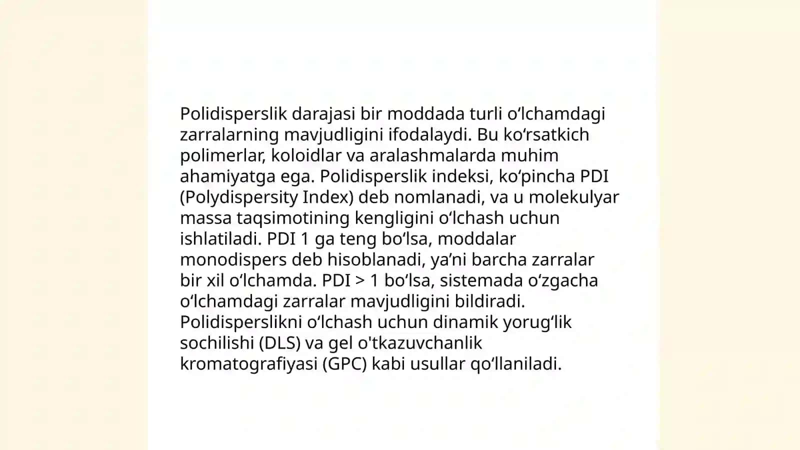 Polimerlarning polidispersligini aniqlash 4