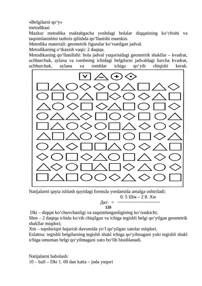 Bola bilan aloqa o‘rnatish va ixtiyoriy xulq – atvorning rivojlanish darajasini aniqlash metodikasi 4
