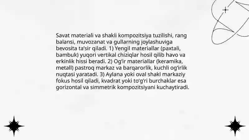 Savatda gullar va kompozitsiya yaratish 4