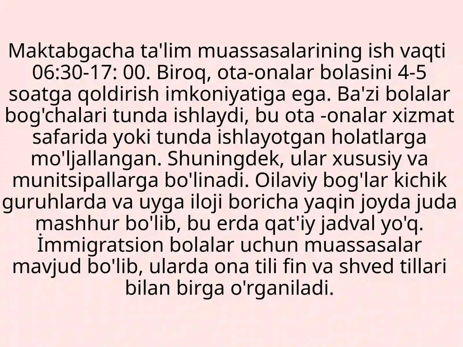 Maktabgacha ta'lim sistemasi Finlyandiya 4
