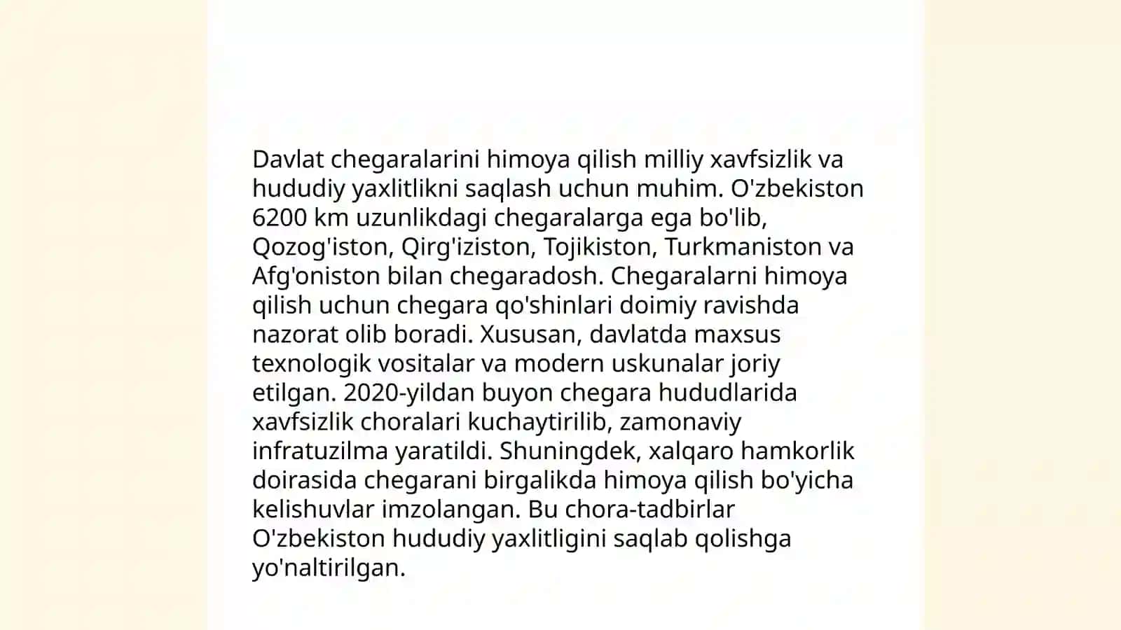 Milliy xavsizlikni ta'minlash borasida amalga oshirilayotgan ishlar 4