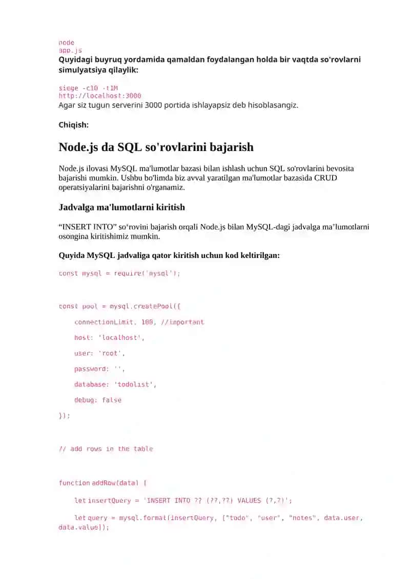 Node.js va MySQL 4