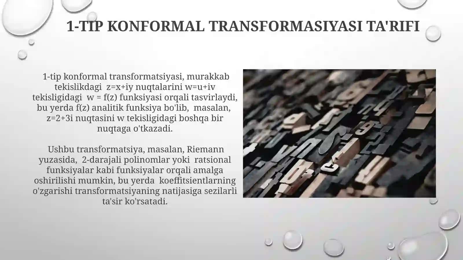 Cho'zilishkoeffisienti. 1-turkonformakslantirish 4