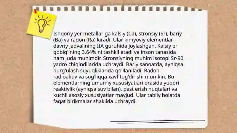 İshqoriy va ishqoriy yer metallari 4