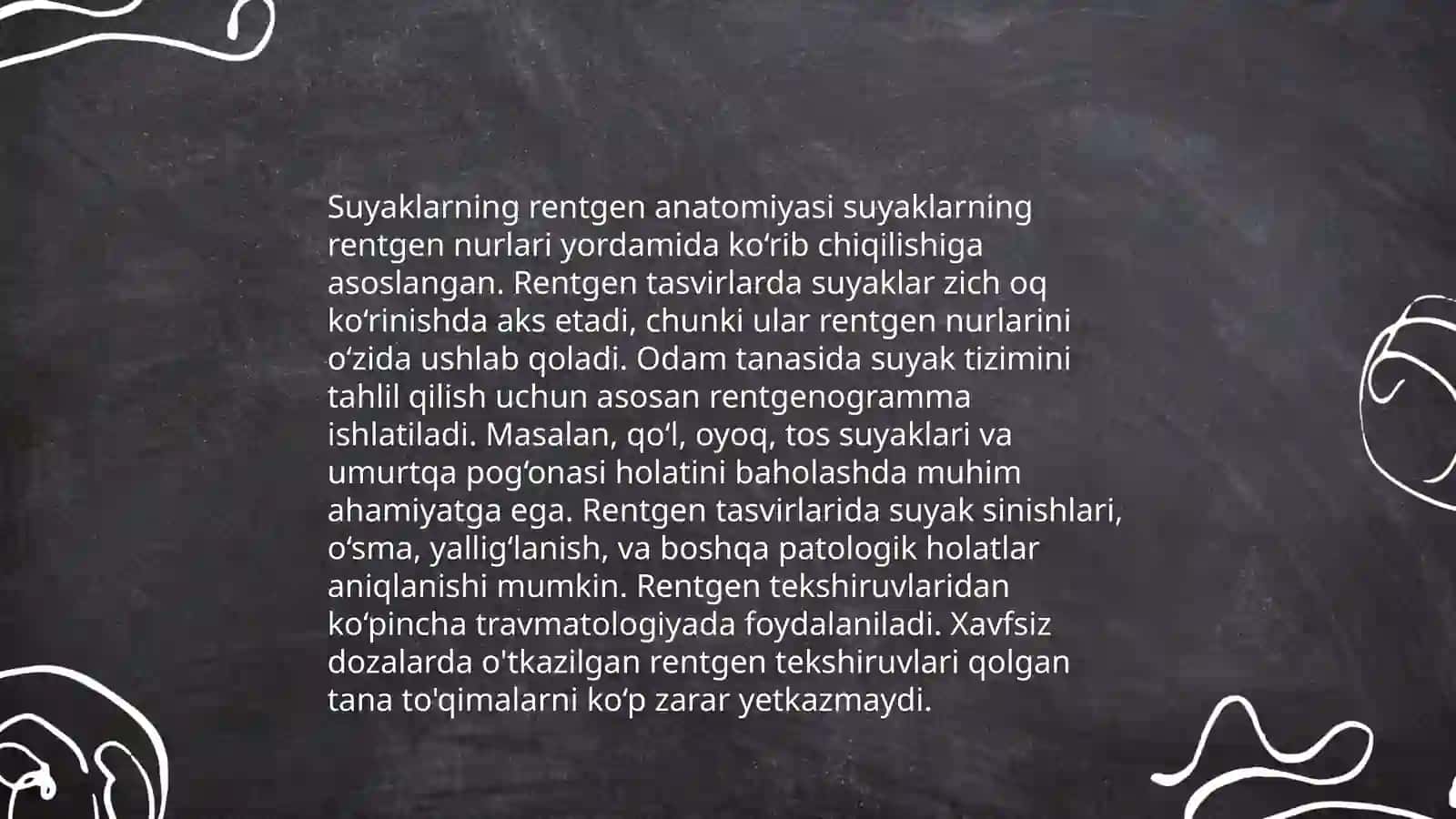 Tananing rentgen fiziologiyasi 4