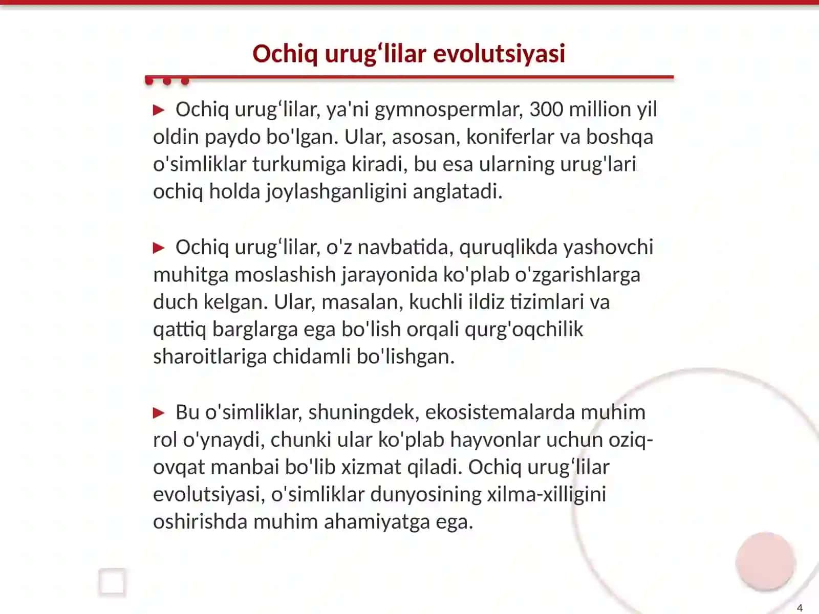 Oʻsimliklar dunyosi evolutsiyasi 4
