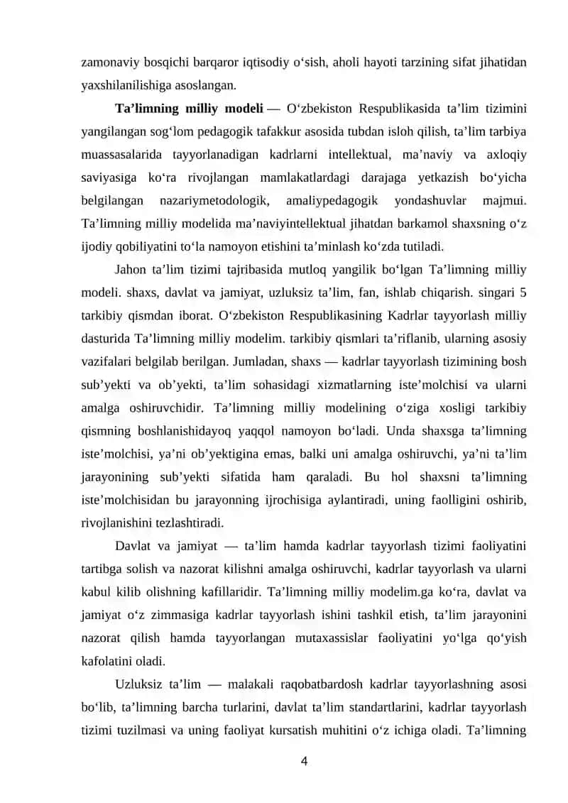 Sotsial oʻzgarishlarning milliy modeli 4