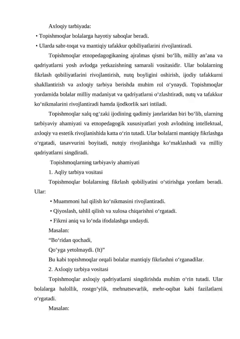 Topishmoqlarning etnopedagogik xususiyatlari 4