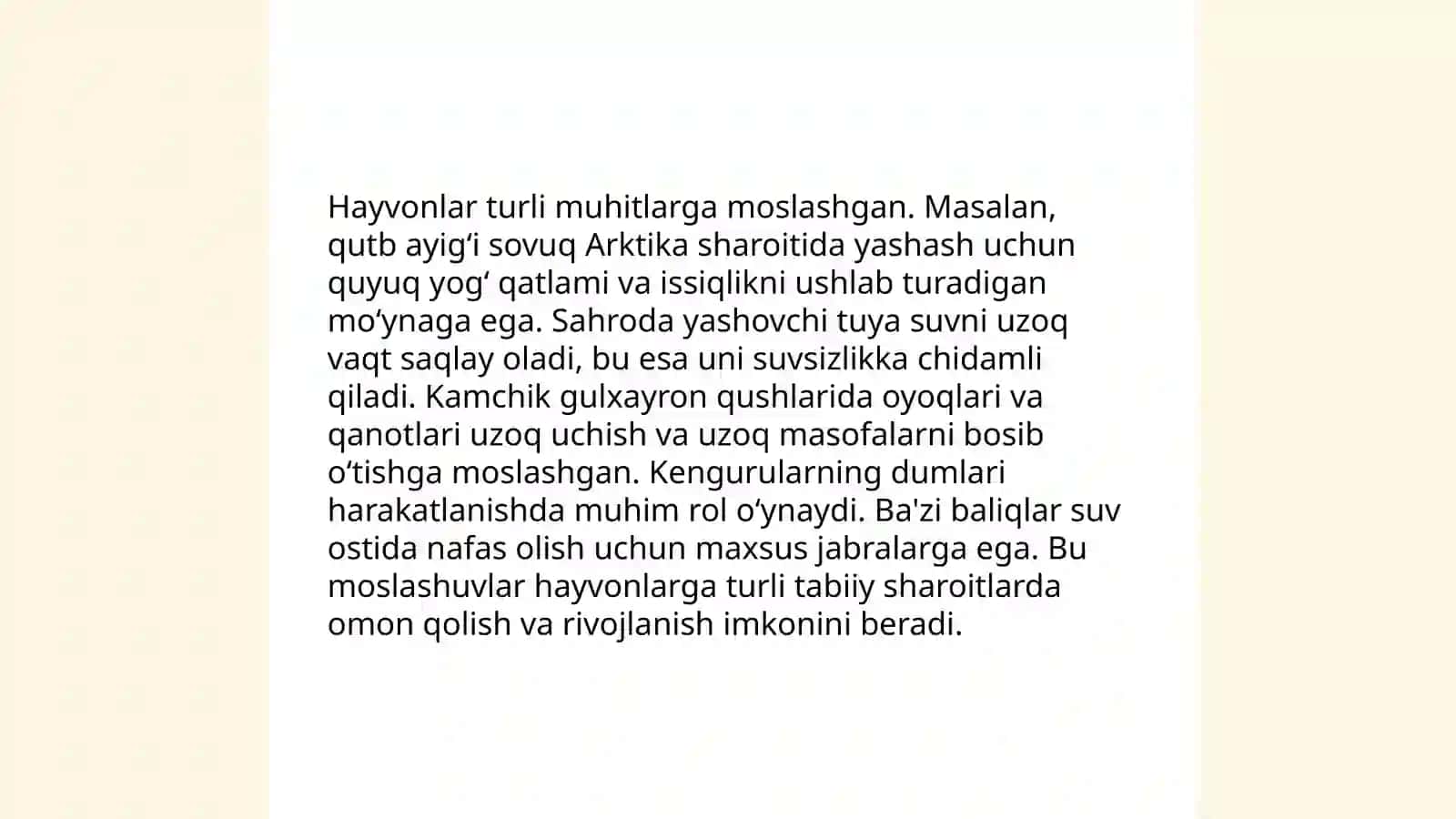 Hayvonot olami va ularning geografik qobiqda tarqalishi 4