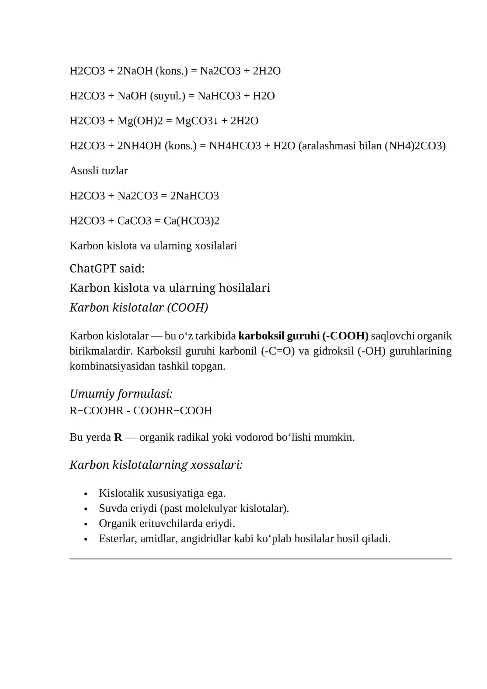 Karbon kislotalar va ularning xosilalari 4