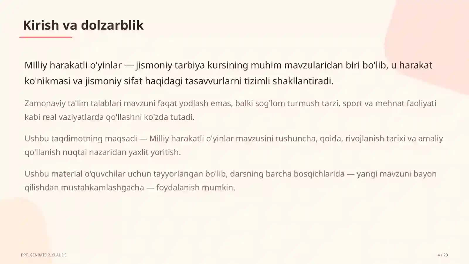 Milliy harakatli o'yinlar (4-sinf) 4