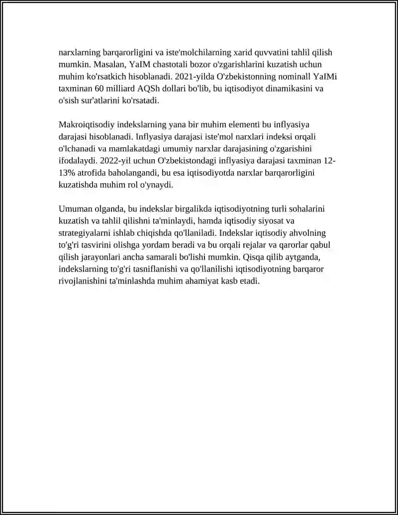 IQTISODIY INDEKSLARNING TASNIFLANISHI (KLASSIFIKATSIYASI) 4