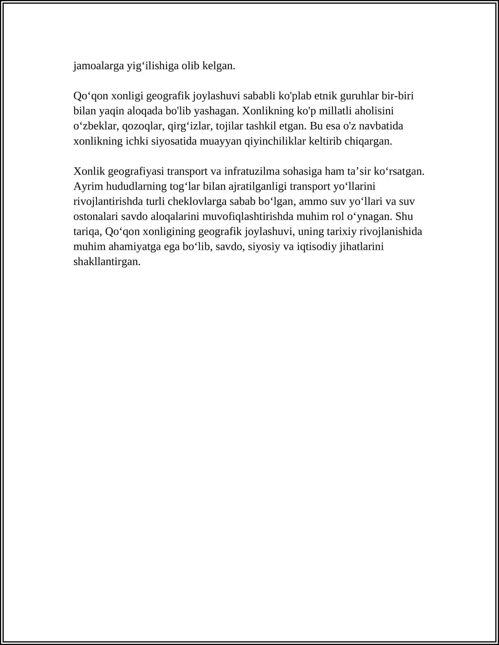 QOʻQON XONLIGINING MAʼMURIY - HUDUDIY BOʻLINISHI 4