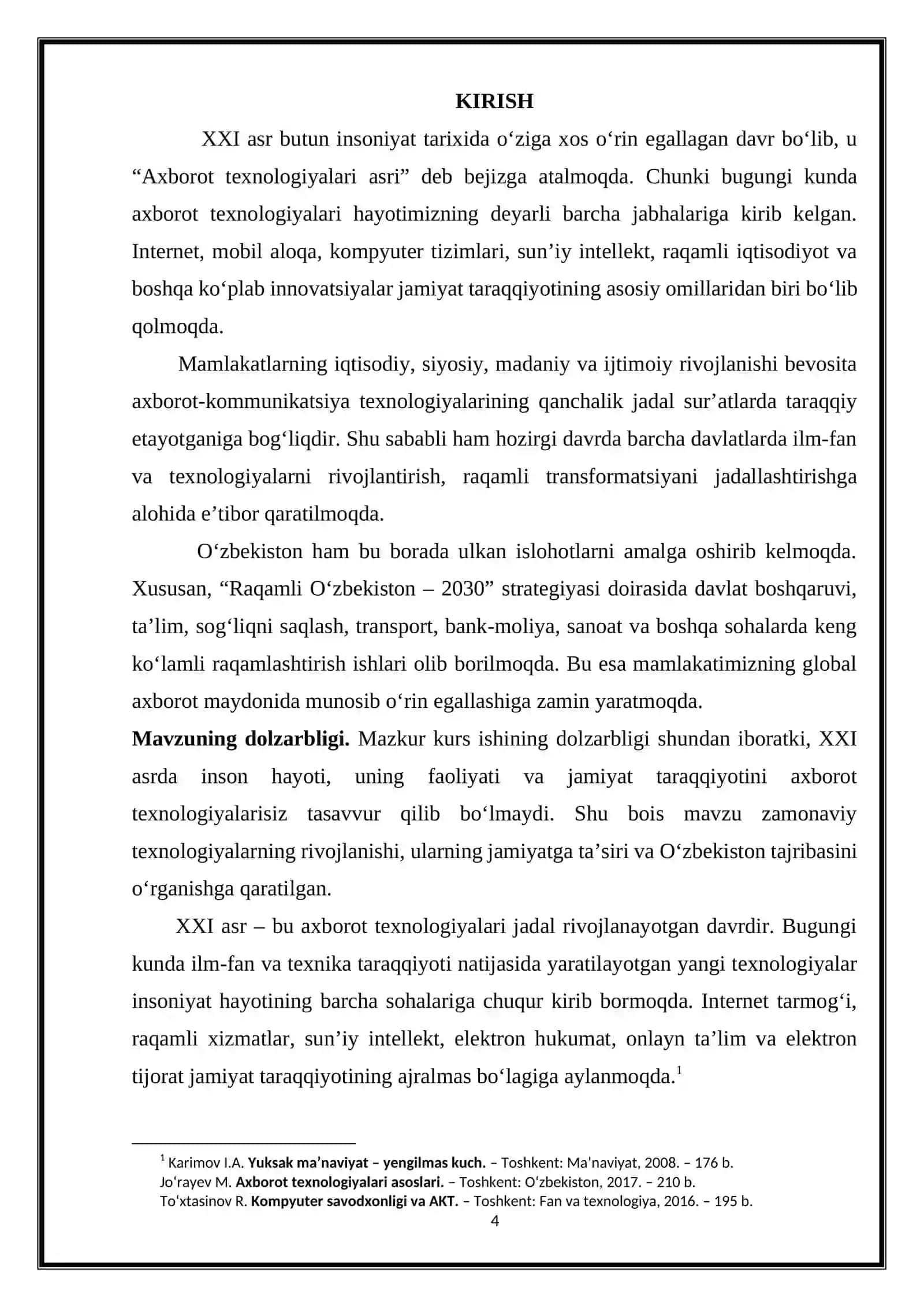 "XXI ASR AXBOROT TEXNOLOGIYALAR ASRI" 4
