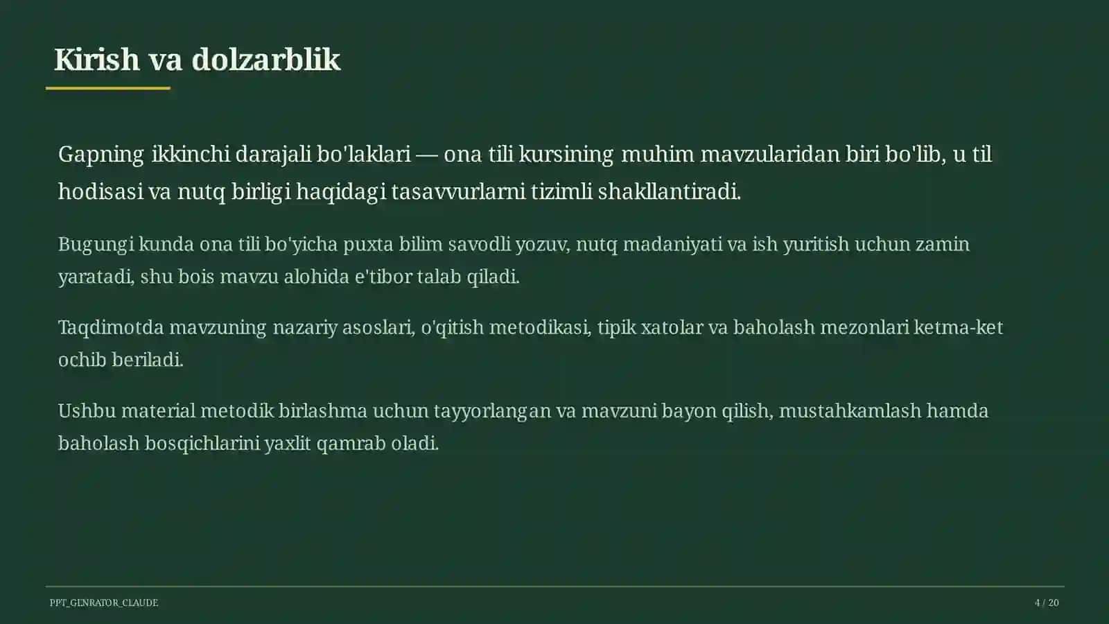 Gapning ikkinchi darajali bo'laklari (8-sinf) 4