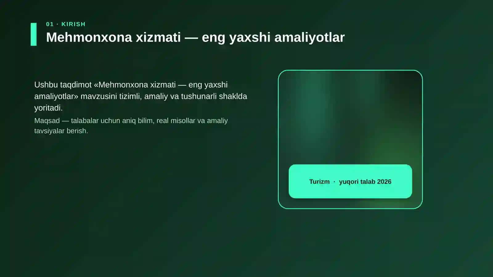 Mehmonxona xizmati — eng yaxshi amaliyotlar 4