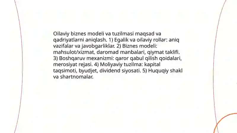 Oilaviy biznes boshlash asoslari 4