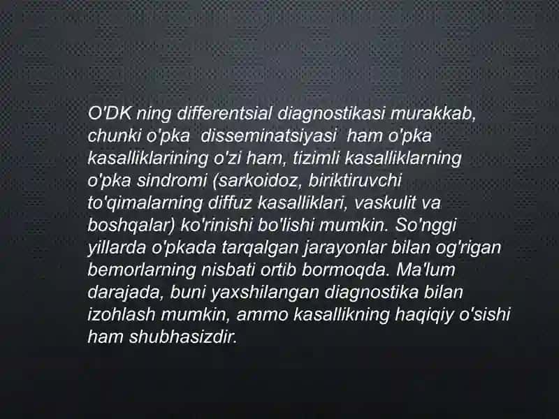 O'pka Disseminatsiyasini Qiyosiy Tashxislash 4